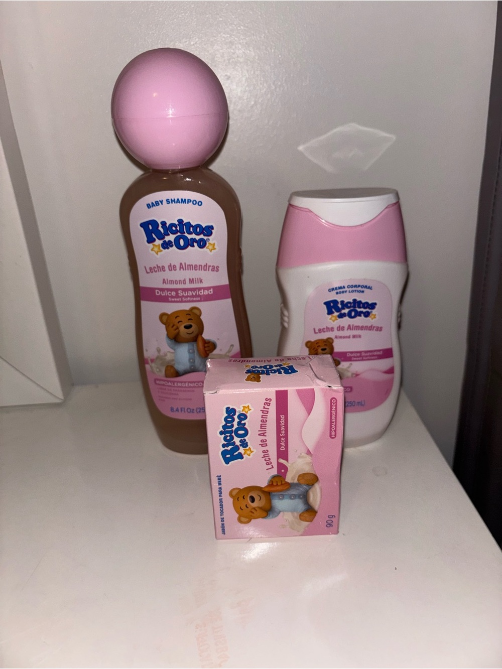 Kids Almond Milk Baby Shampoo & Lotion Set - Pink Ricitos De Oro